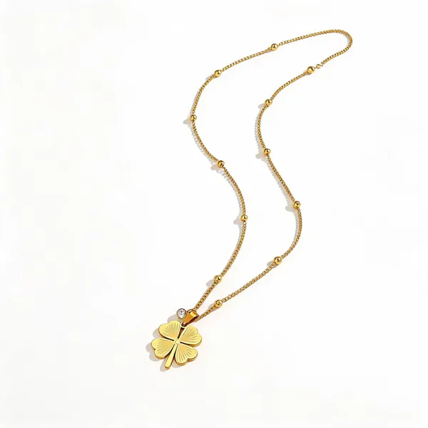 Gold_Plated_Five_Petal_Floral_Pendant_Necklace_For_Women