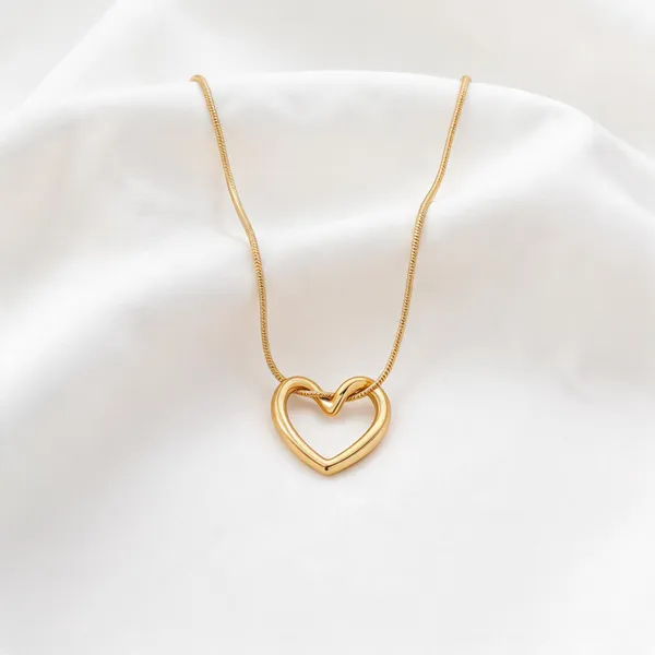 Gold_Plated_Open_Heart_Pendant_Necklace_For_Women