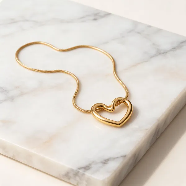 Gold_Plated_Open_Heart_Pendant_Necklace_For_Women