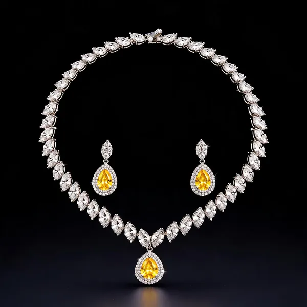 Silver_Tone_Brass_Yellow_Marquise_Stone_Necklace_And_Earrings_Set_For_Women