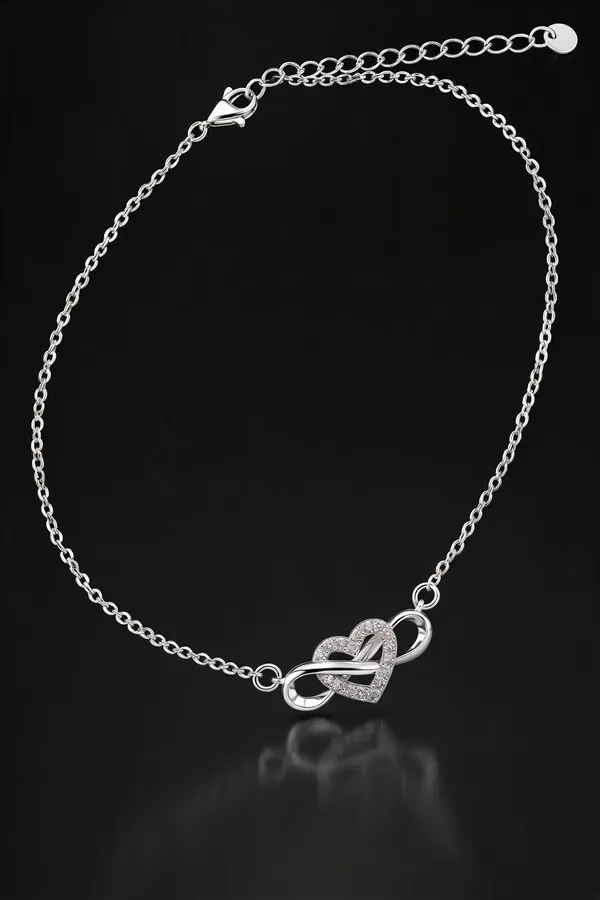 Silver_925_Heart_Infinity_Charm_Chain_Bracelet_For_Women