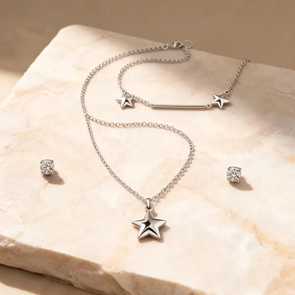Silver_925_Star_Pendant_Necklace_And_Earrings_Set_For_Women