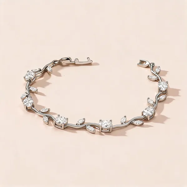 Silver_Plated_Crystal_Vine_Leaf_Necklace_For_Women
