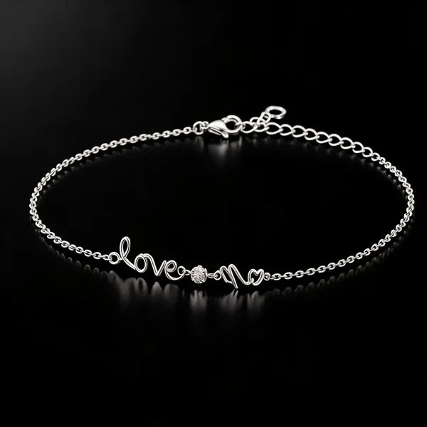 Silver_925_Love_Charm_Chain_Bracelet_For_Women