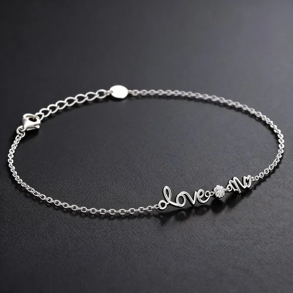 Silver_925_Love_Charm_Chain_Bracelet_For_Women