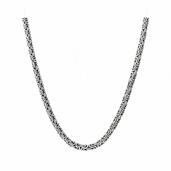 Silver_925_Woven_Link_Chain_Necklace_For_Men