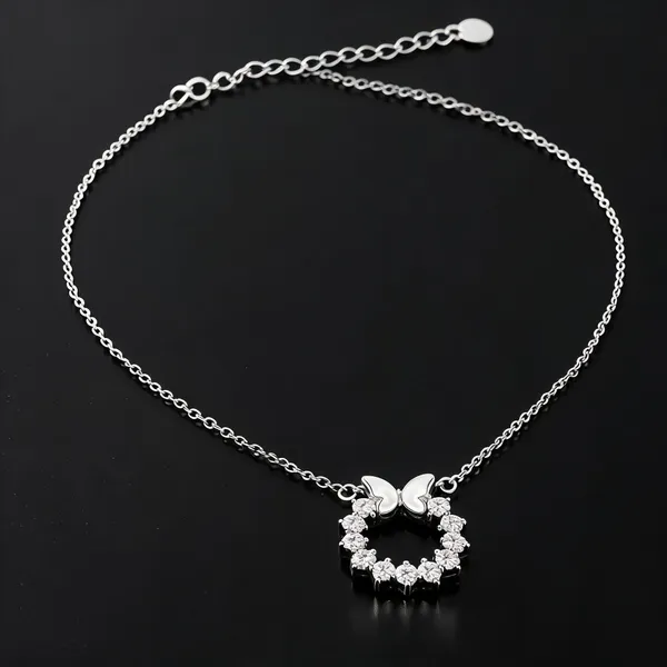 Silver_925_Butterfly_Charm_Circle_Pendant_Necklace_For_Women
