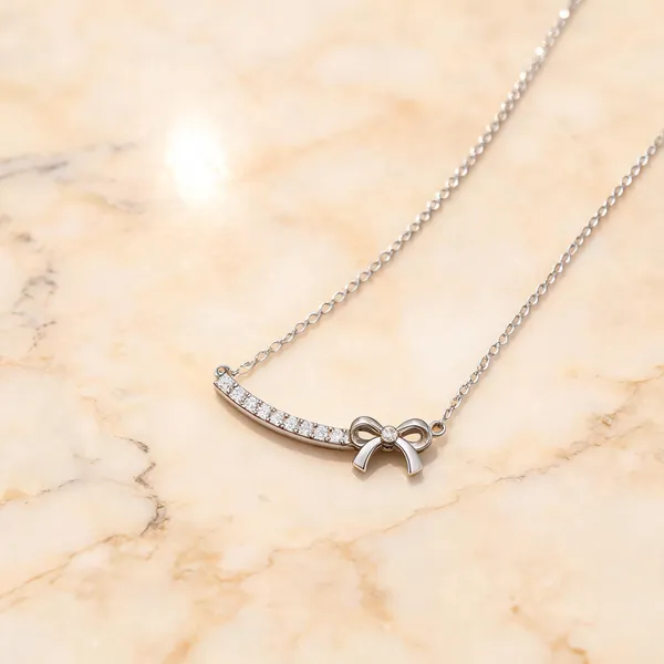 Silver_925_Bow_Pendant_Necklace_For_Women