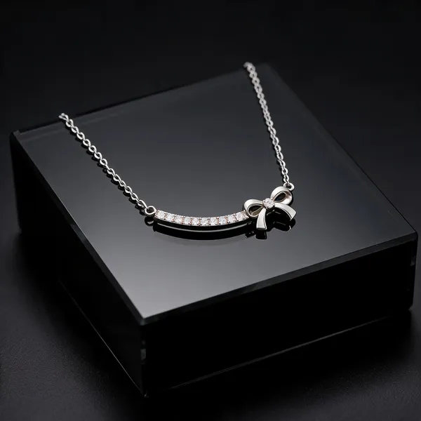 Silver_925_Bow_Pendant_Necklace_For_Women
