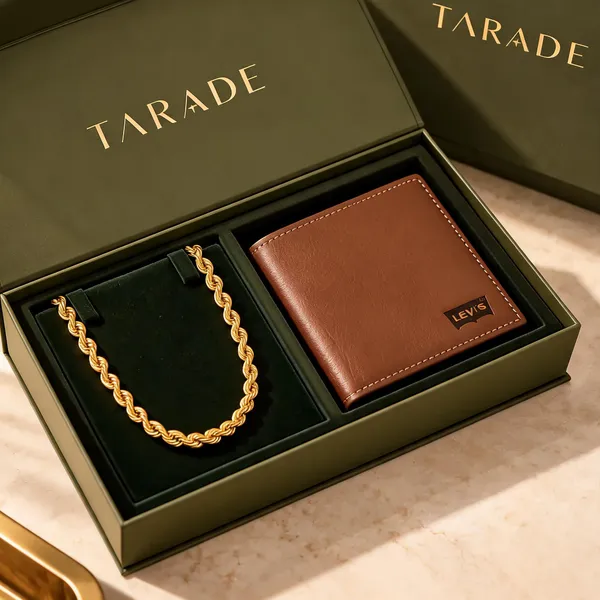 Gold_Plated_Stainless_Steel_Chain_And_Brown_Wallet_Gift_Set