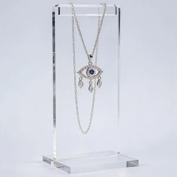 Silver_Plated_Stainless_Steel_Blue_Eye_Stone_Pendant_Necklace_For_Women