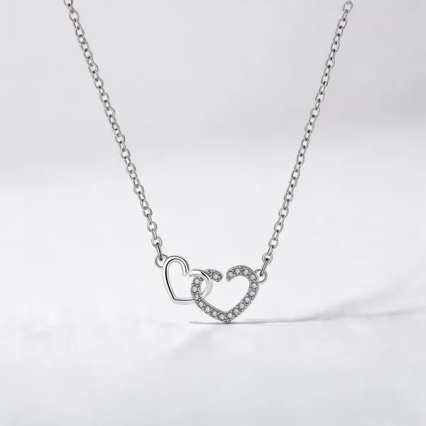 Silver_Plated_Steel_Interlocking_Heart_Pendant_Necklace_For_Women