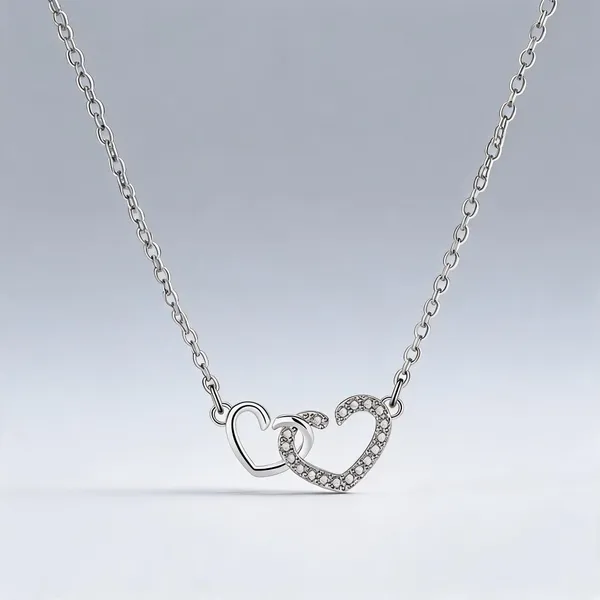 Silver_Plated_Steel_Interlocking_Heart_Pendant_Necklace_For_Women