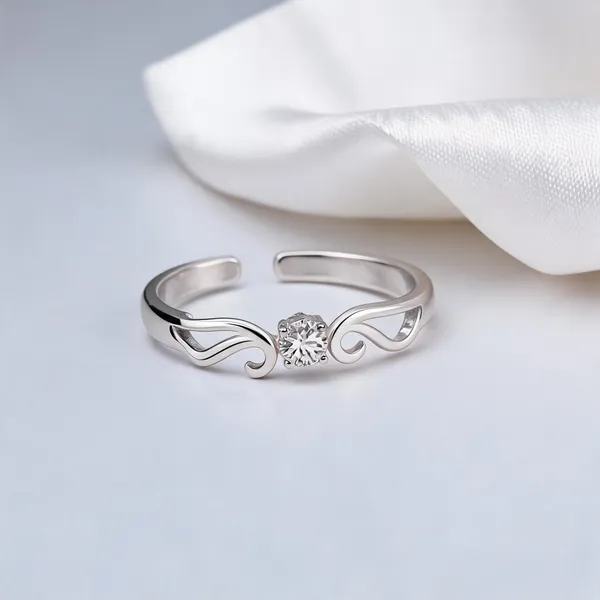 Silver_Plated_Stainless_Steel_Crystal_Adjustable_Open_Band_Ring_For_Women