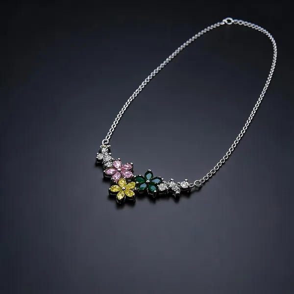 Silver_925_Colourful_Floral_Pendant_Necklace_For_Women