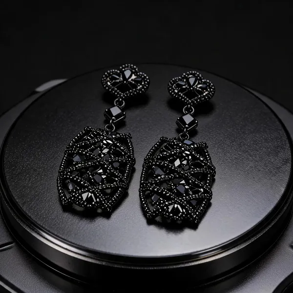 Black_Stainless_Steel_Heart_Drop_Earrings_Set_For_Women