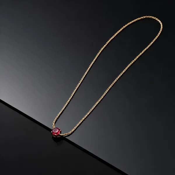 Gold_Plated_Red_Stone_Pendant_Necklace_For_Women