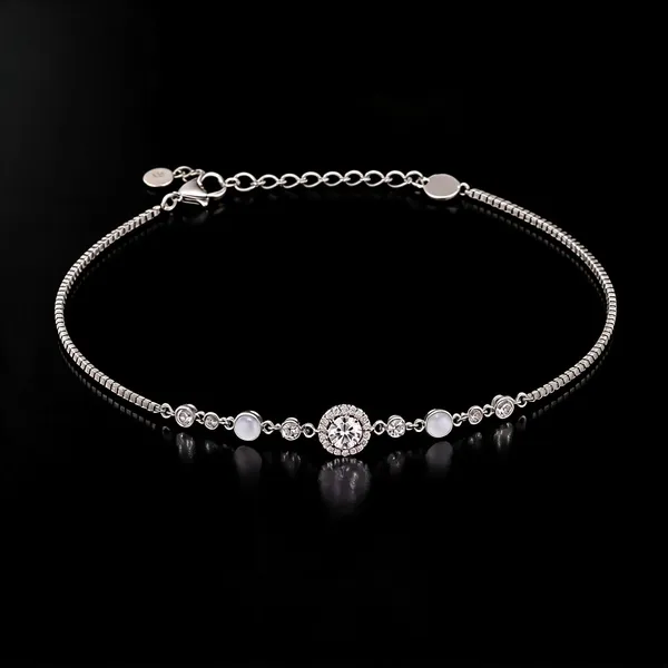 Silver_925_Crystal_Floral_Charm_Bracelet_For_Women