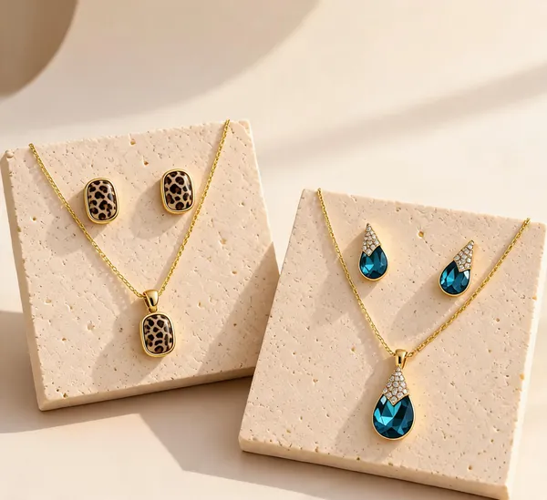 Gold_Plated_Stainless_Steel_Pendant_Set_With_Earrings_For_Women