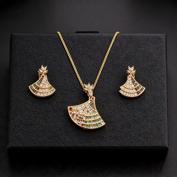 Flagged:_Gold_Plated_Stainless_Steel_Pendant_Earrings_Set_For_Women