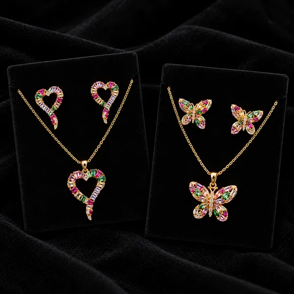 Flagged:_Gold_Plated_Stainless_Steel_Pendant_Earrings_Set_For_Women