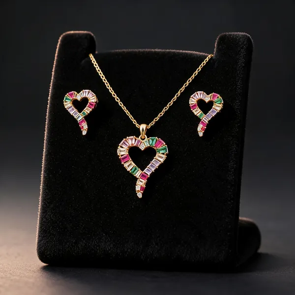 Flagged:_Gold_Plated_Stainless_Steel_Pendant_Earrings_Set_For_Women