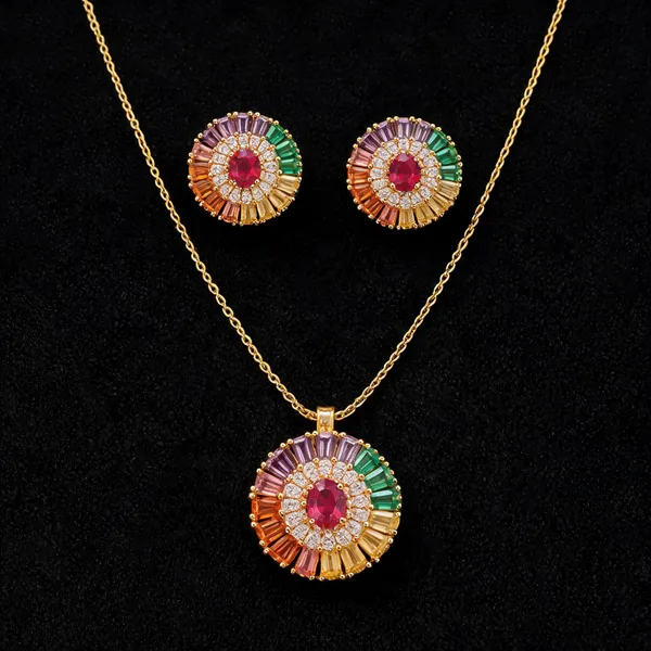 Flagged:_Gold_Plated_Stainless_Steel_Pendant_Earrings_Set_For_Women