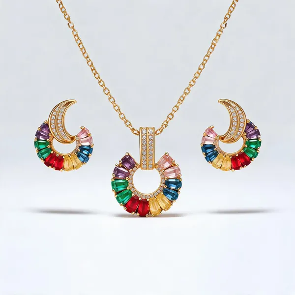 Flagged:_Gold_Plated_Stainless_Steel_Pendant_Earrings_Set_For_Women
