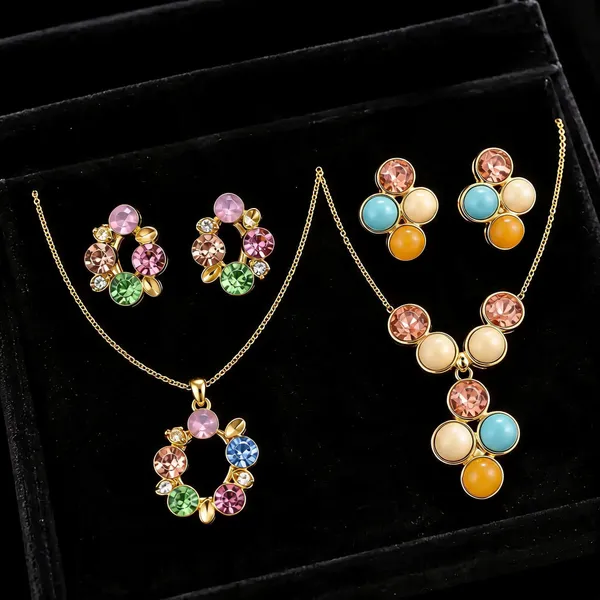 Flagged:_Gold_Plated_Stainless_Steel_Pendant_Earrings_Set_For_Women