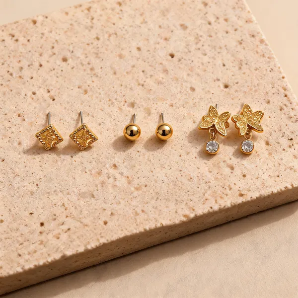 Gold_Plated_Stainless_Steel_Stud_Earrings_Set_Of_3_For_Women