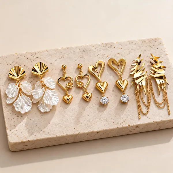 Gold_Plated_Stainless_Steel_Earrings_For_Women_(Set_Of_4)