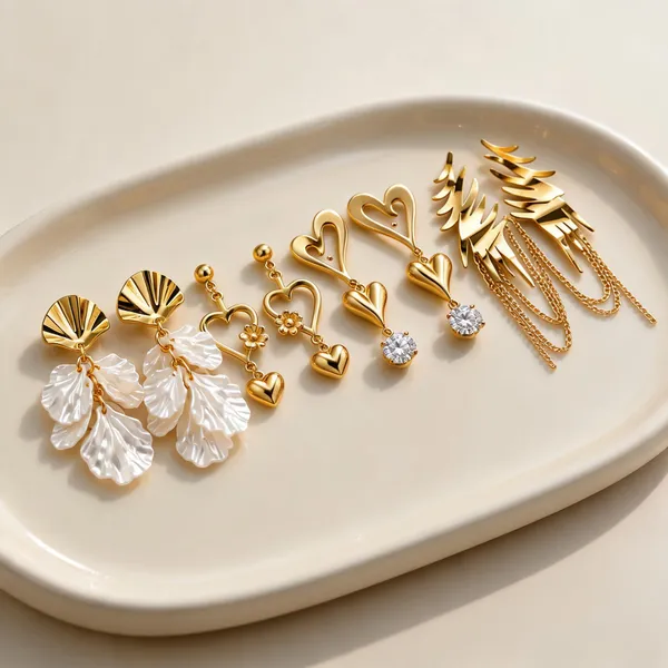 Gold_Plated_Stainless_Steel_Earrings_For_Women_(Set_Of_4)