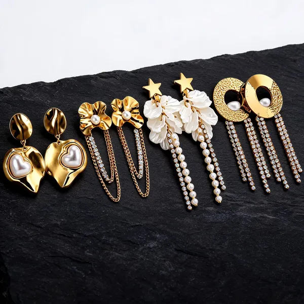 Gold_Plated_Stainless_Steel_Earrings_For_Women_(Set_Of_4)