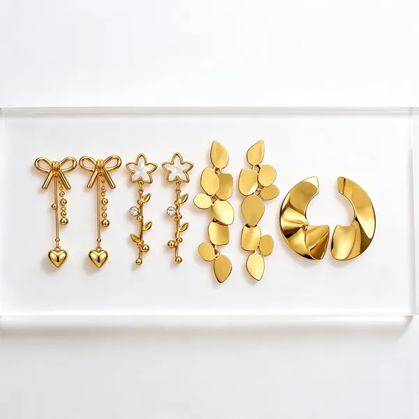 Gold_Plated_Stainless_Steel_Earrings_For_Women_(Set_Of_4)