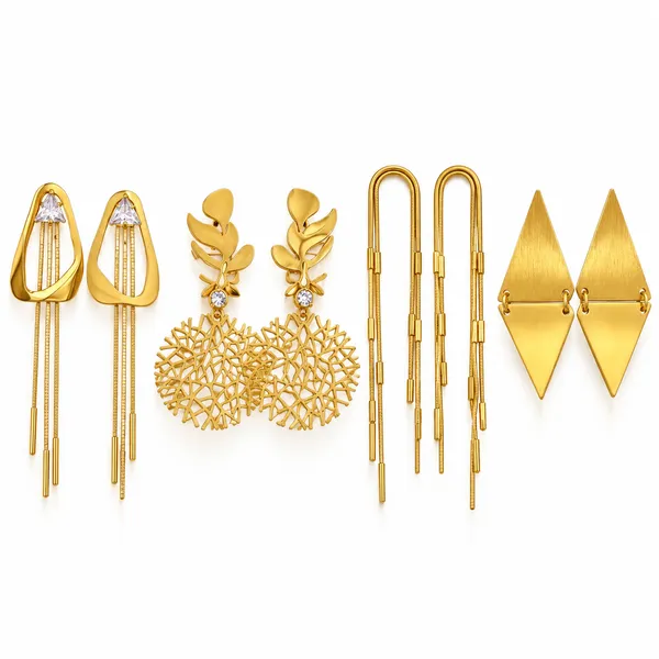 Gold_Plated_Stainless_Steel_Earrings_For_Women_(Set_Of_4)