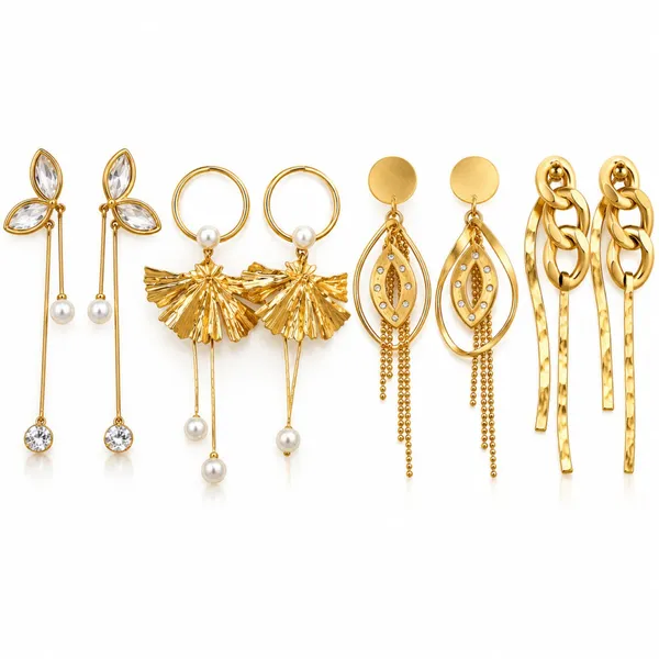 Gold_Plated_Stainless_Steel_Earrings_For_Women_(Set_Of_4)
