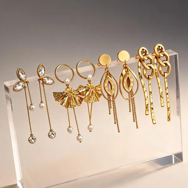 Gold_Plated_Stainless_Steel_Earrings_For_Women_(Set_Of_4)