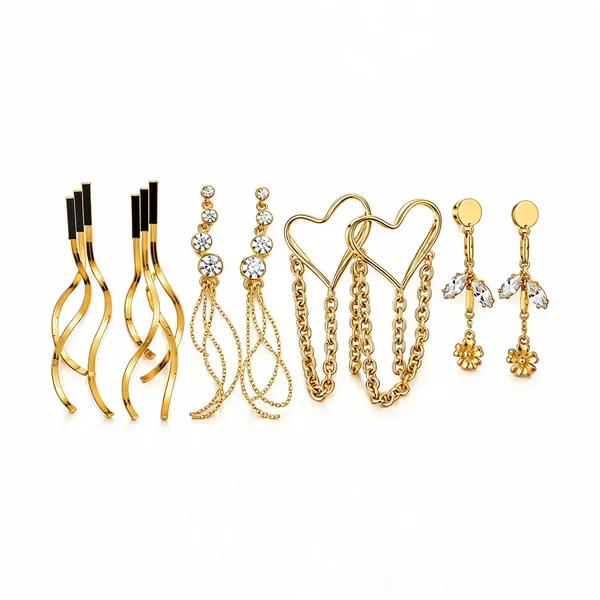 Gold_Plated_Stainless_Steel_Earrings_For_Women_(Set_Of_4)