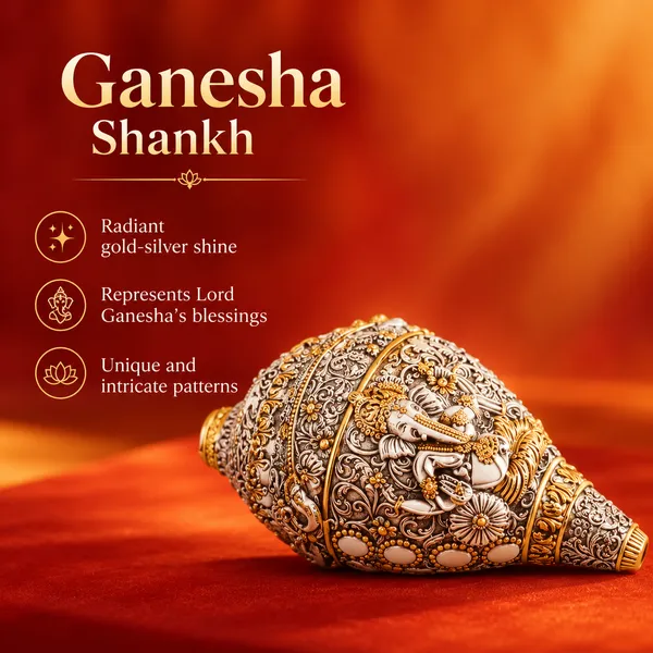 Ganesh_Shankh_Silver_Gold_Plated_3.5_Inch_Dual-Tone_Conch_Shell