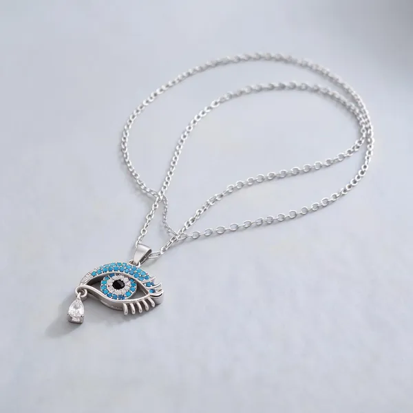 Silver_Plated_Stainless_Steel_Blue_Eye_Pendant_Necklace_For_Women