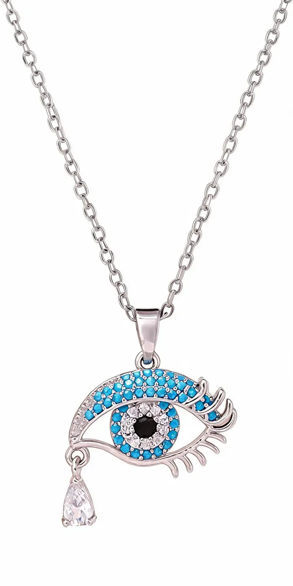 Silver_Plated_Stainless_Steel_Blue_Eye_Pendant_Necklace_For_Women