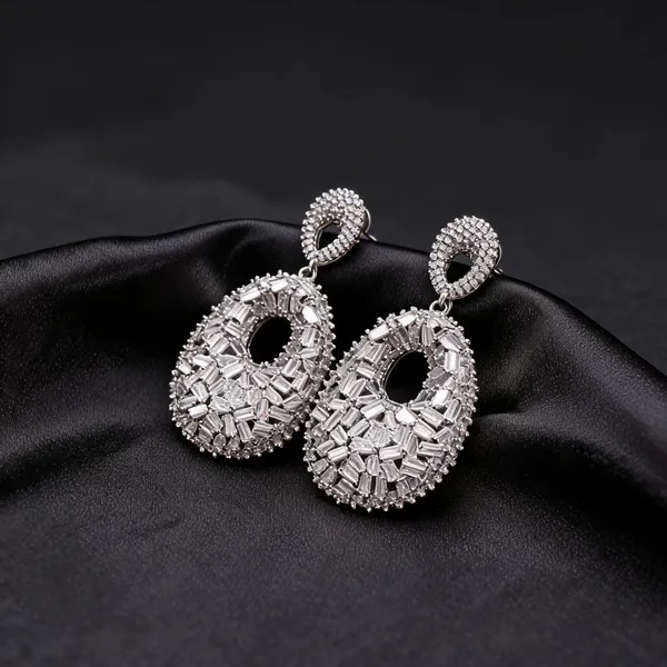 Silver_Plated_Rhinestone_Oval_Drop_Statement_Earrings_For_Women