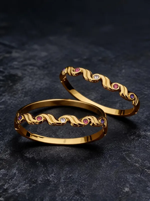 Gold_Plated_Stainless_Steel_Stone_Studded_Wave_Bangles_For_Girls