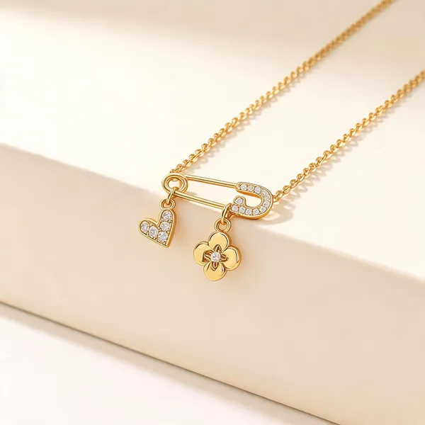 Gold_Plated_Rhinestone_Safety_Pin_Charm_Pendant_Necklace_For_Women
