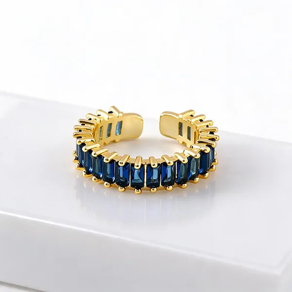 Gold_Plated_Stainless_Steel_Blue_Stone_Open_Cuff_Bracelet_For_Women