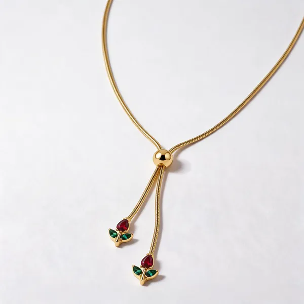Gold_Plated_Stainless_Steel_Floral_Stone_Pendant_Necklace_For_Women