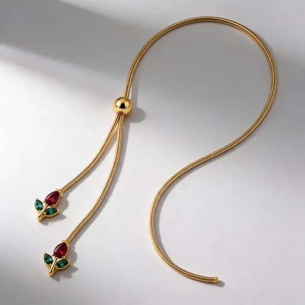 Gold_Plated_Stainless_Steel_Floral_Stone_Pendant_Necklace_For_Women