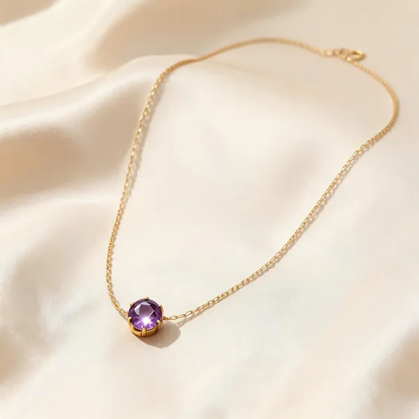 Gold_Plated_Purple_Stone_Pendant_Necklace_For_Women
