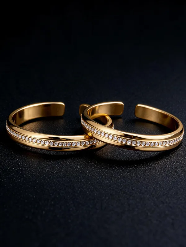 Gold_Tone_Crystal_Embellished_Stainless_Steel_Cuff_Bangles_For_Women