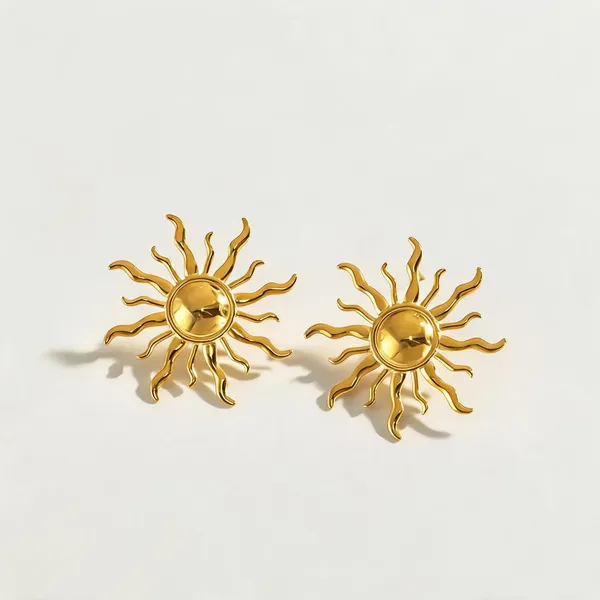 Gold_Plated_Sunburst_Stud_Earrings_For_Women